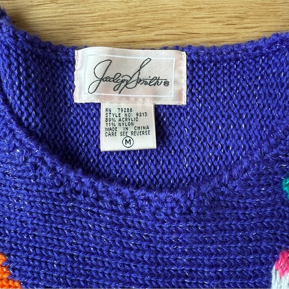 Vintage Jaclyn Smith Short Sleeve Floral Sweater - Picture 3 of 4